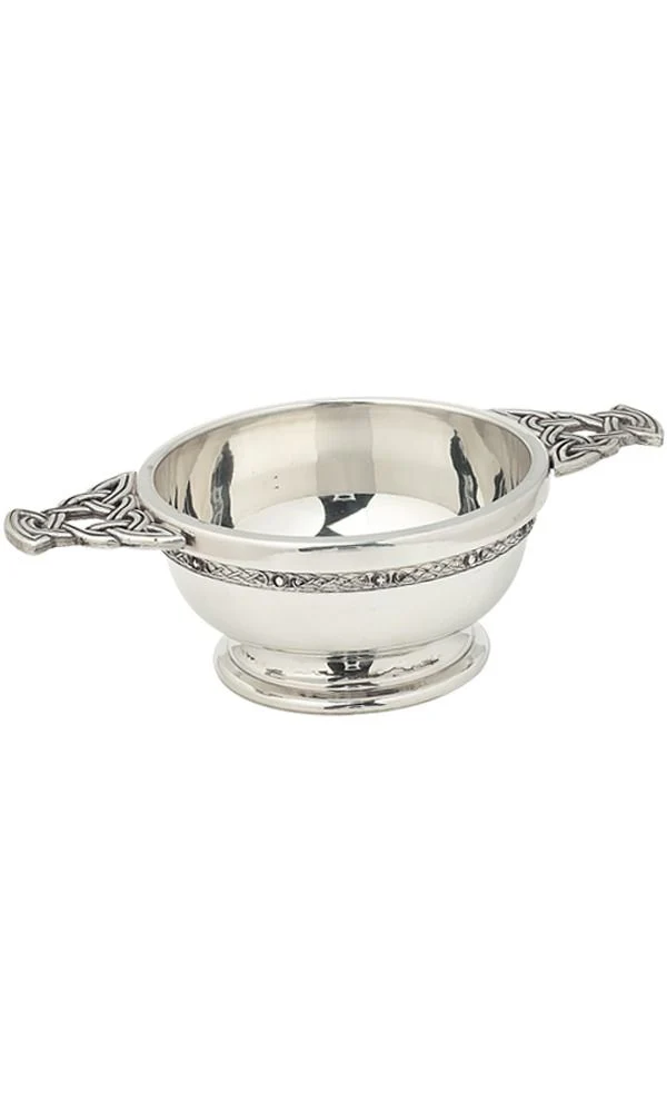 4" Quaich Bowl - Chrome Celtic Design