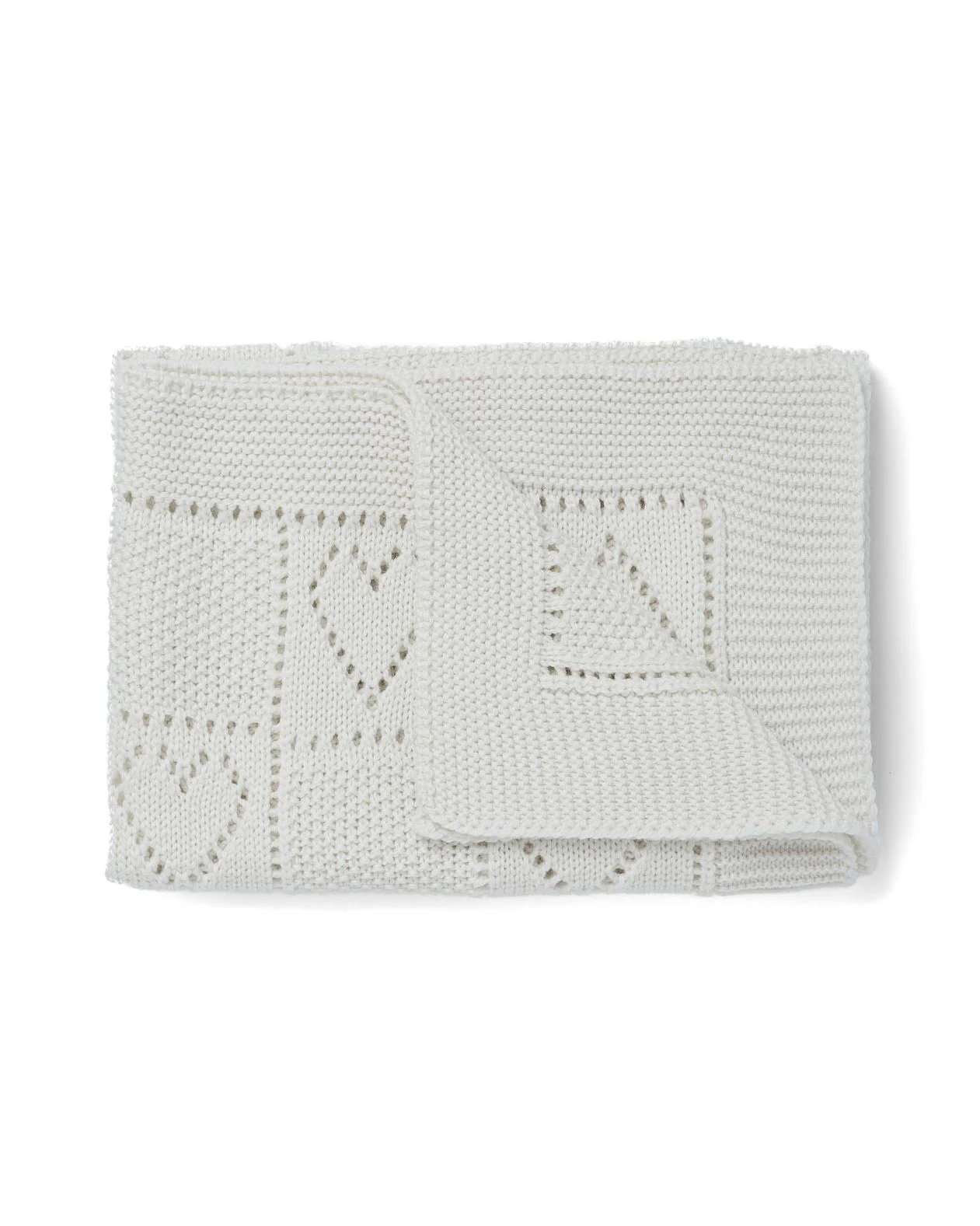 Baby Supersoft Merino Wool Blanket with Heart Design by Aran Mills - 2 Colours