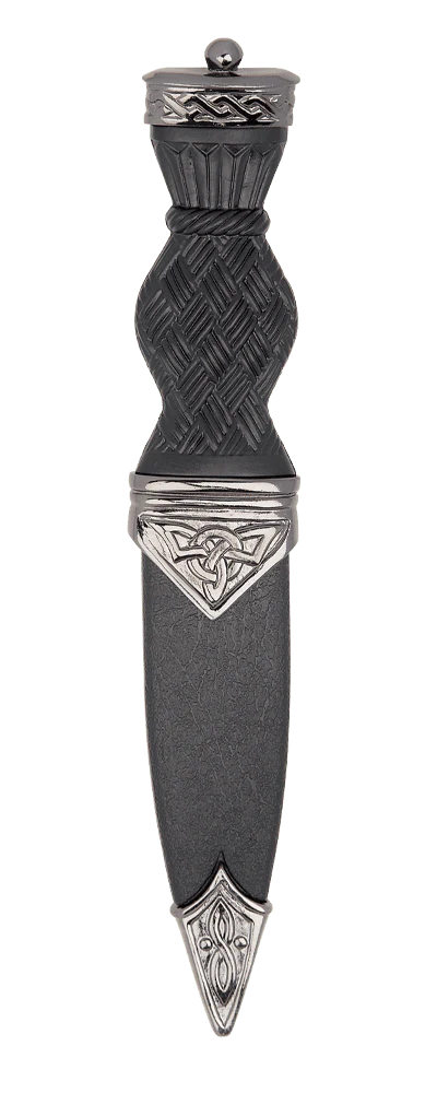 Black Chrome Pip Top Celtic Design Sgian Dubh