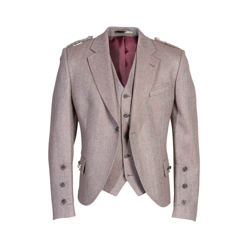 Clunie Tweed Jacket and 5 Button Waistcoat by House of Edgar - Russet - Image 2