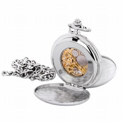 Mechanical Pocket Watch - Celtic Knots Around Thistle Crest - Image 3