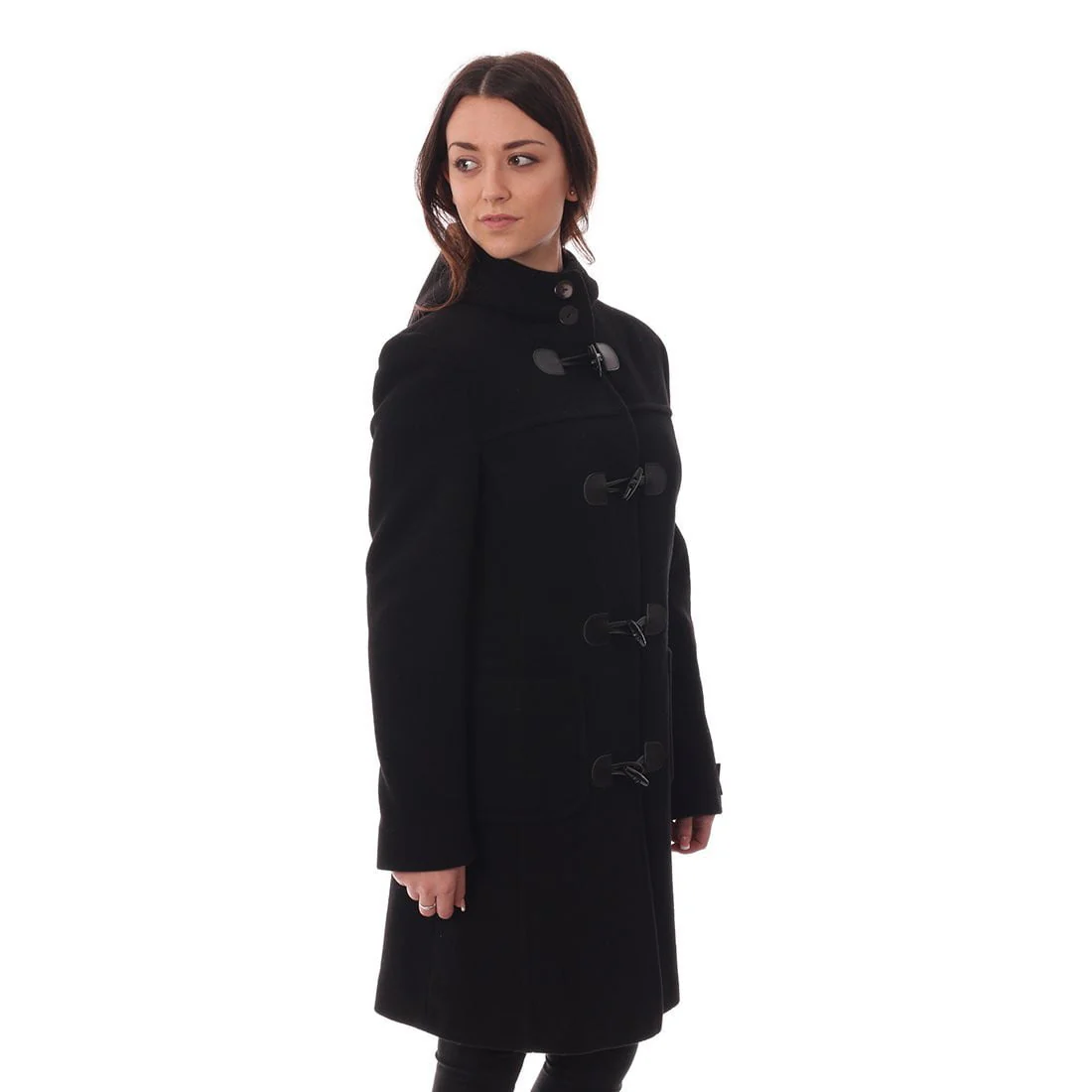 Women's Duffle Coat in Black - Image 9